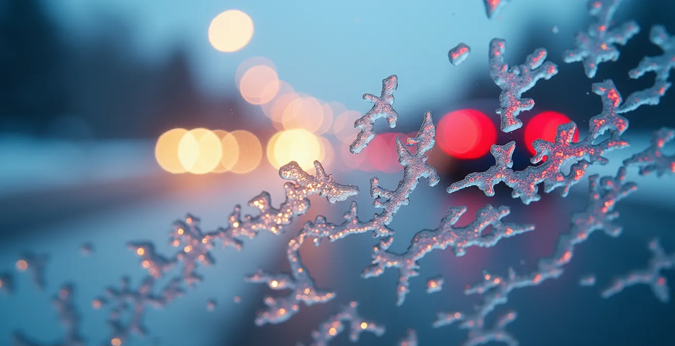 Vue aérienne montrant côte à côte différents modes de transport sur une route québécoise