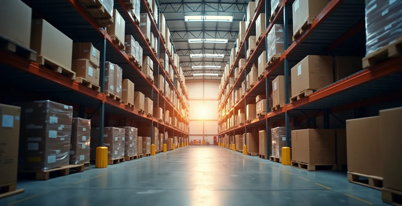 Graphique visuel comparant deux approches de gestion des stocks dans un entrepôt québécois